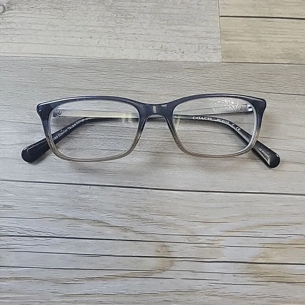 Coach HC 6110 5489 Denim Taupe Glitter Gradient Eyeglasses FRAMES ONLY 50-16-140